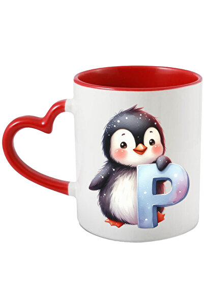 StoryGift Romania Cana cu un pinguin cu litera "P", ilustratie, pentru copii, scoala, elev, alfabe, Cu ,STG