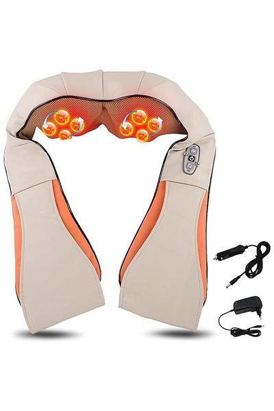 MACVI Aparat pentru Masaj Gat si Umeri cu Infrarosu Macvi®, Miscare Circulara, 24W, Bej