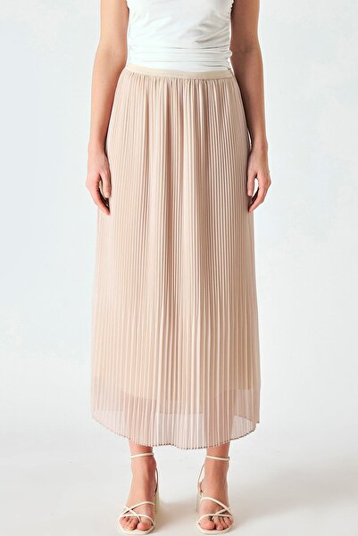 FEVER Plise yüzeyli şifon etek