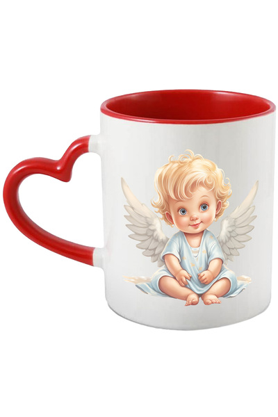 StoryGift Romania Cana Cu Un Bebelus Blond Cu Aripi De Ingeras | Ilustratie |...