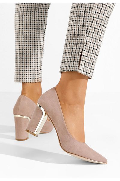 B T Shoes Sireda V2 Khaki Chunky Heel Shoes