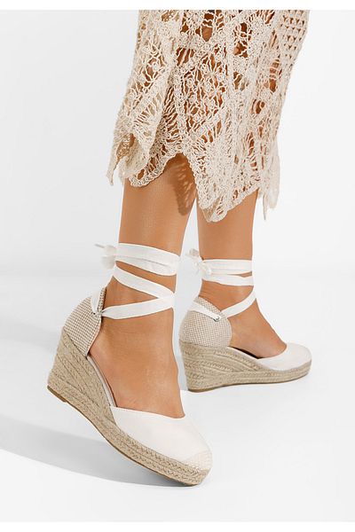 B T Shoes Sandale Cu Platforma Tip Espadrile Vilena V2 Albe