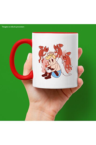 StoryGift Romania Illustration Mug, Fallout, Demons, Angel, Flames, Gloves, Multicolor 330 ml, , With ,STG