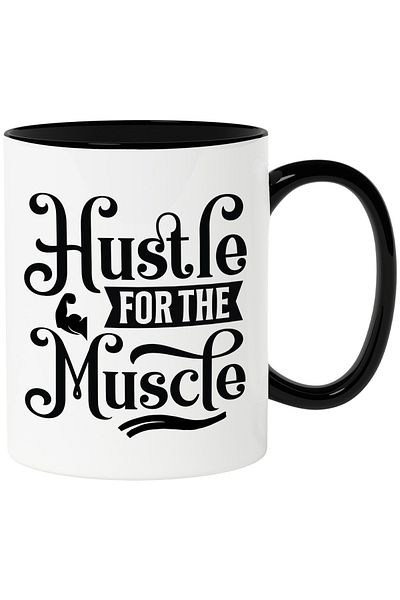 StoryGift Romania Mug with the message in English "Hustle for the muscle" - work to have muscles with, With