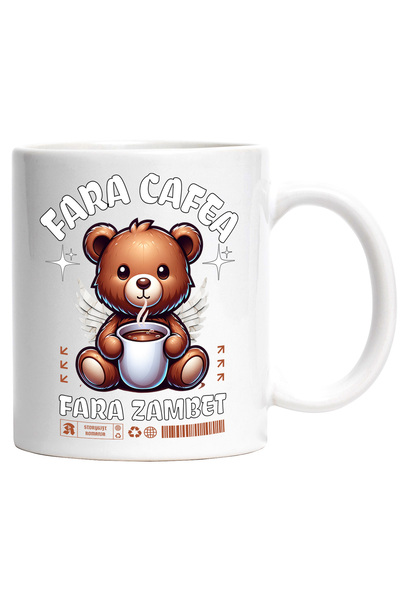 StoryGift Romania Cana Urs De Plus Cu Cana De Cafea Fara Cafea Fara Zambet, 3...