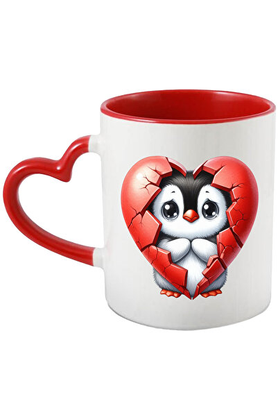 StoryGift Romania Cana Cu Un Pinguin Trist, Ilustratie, Inima Rupta, Franta, Sparta, Suparare, Dez, Cu ,stg