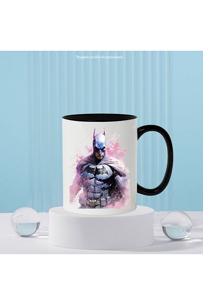 StoryGift Romania Mug With Batman, Mask, DC, Cape, Superhero, Illustration, Multicolor 330 ml, C, With, STG