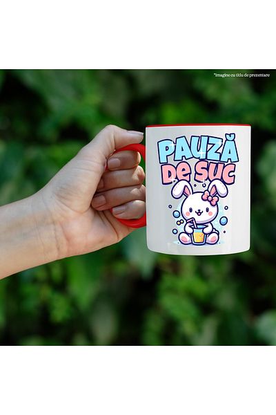 StoryGift Romania Rabbit Juice Break Mug with natural colored juice for children, 330ml, Ceramic with R Handle, With, STG