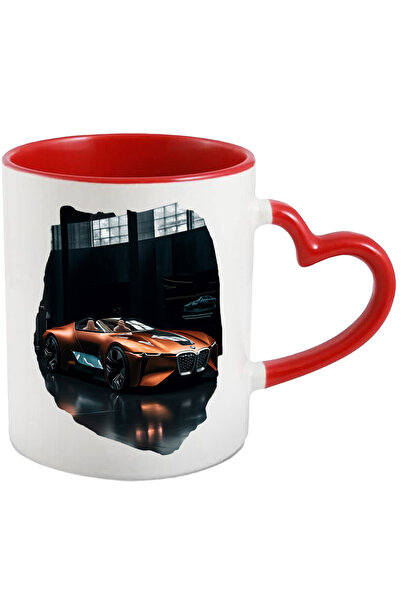 StoryGift Romania Cana Cu Masina Noua, Bmw, Stralucitoare, Sofer,,ceramica, 330ml, Cu Maner Inima , Cu ,stg