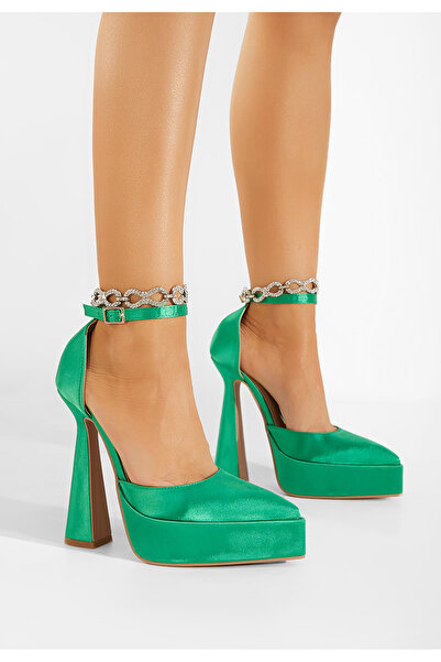B T Shoes Γόβες εξωφτερνεσ πρασινο Irania
