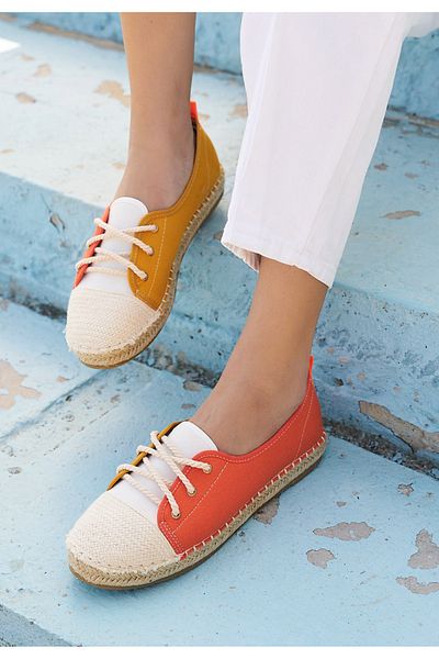 B T Shoes Espadrile Dama Doria Portocalii