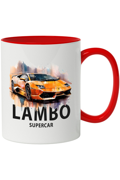 StoryGift Romania Cana Cu Ilustratie Watercolor, Masina Sport, Stropi Vopsea,...