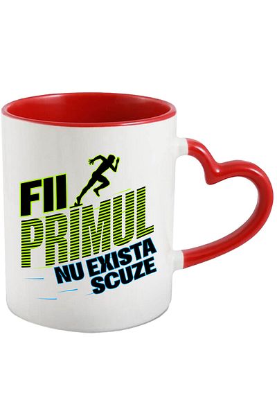 StoryGift Romania Cana Cu Silueta Umana Alergare Maraton Sport Sanatate Mesaj Motivational Fii Pri, Cu ,stg