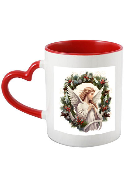 StoryGift Romania Cana Cu Un Inger, Ilustratie, Coroana, Vasc, Frunze, Conuri...