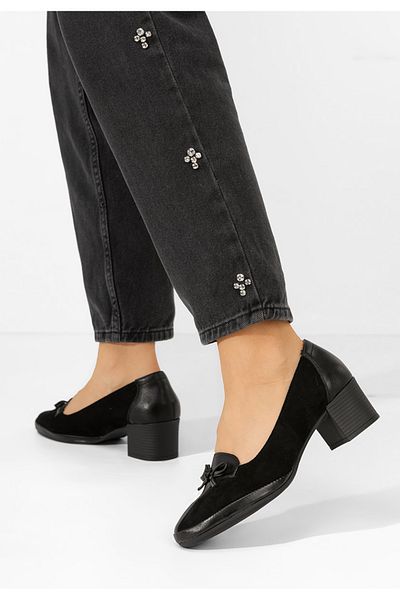 B T Shoes Pantofi Cu Toc Gros Doloris Negri