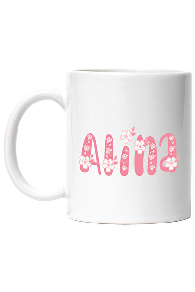 StoryGift Romania Cana Cu Numele Alina, Flori, Colorat, Roz, Dragut, 330ml, C...