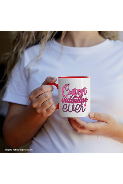 StoryGift Romania Mug with the message "Cutest Valentine Ever", the cutest, Valentine's Day, illustrated, With, STG