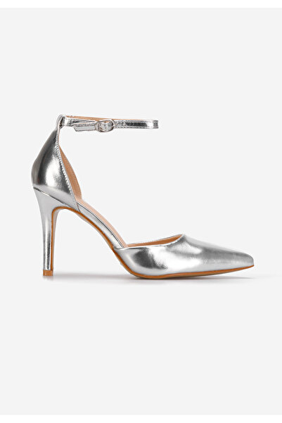 B T Shoes Střibrné lodičky do špičky Allegria