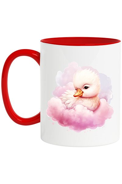 StoryGift Romania Mug with a sleepy duckling, illustration, clouds, bedtime, fatigue with , With ,STG