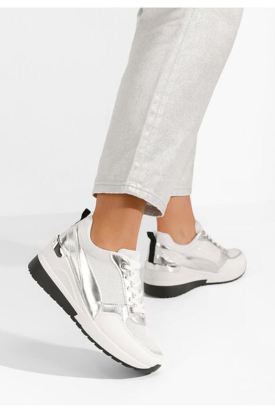 B T Shoes Sneakers Cu Platforma Tevega Albi