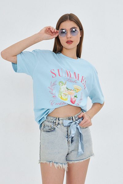 The Champ Clothing Дамска тениска със 100% дизайн и лятен принт