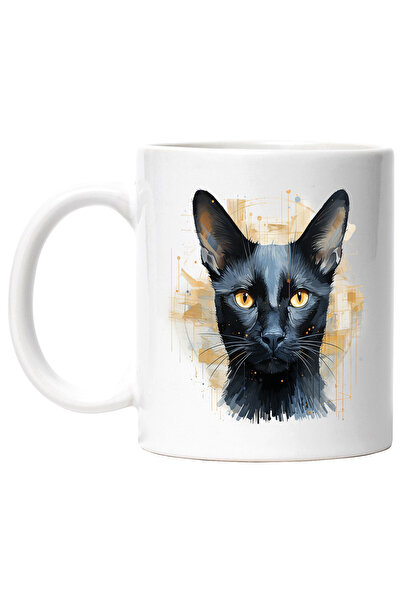 StoryGift Romania Cana Cu Pisica, Mustati, Dungi, Linii, Geometric, Animal, M...