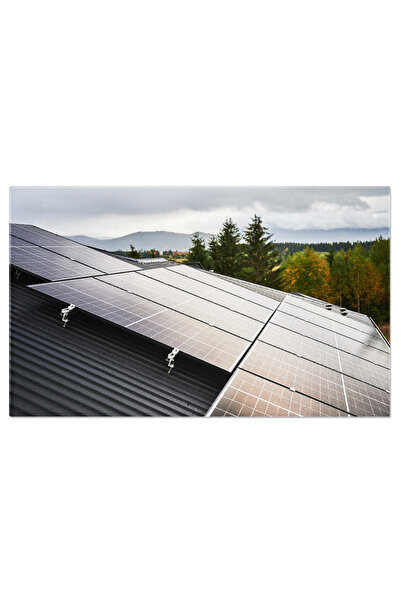 StoryGift Romania Tablou Canvas Panouri Fotovoltaice Pe Acoperisul Unei Case: Energie Solara, Panou Fotovoltaic,