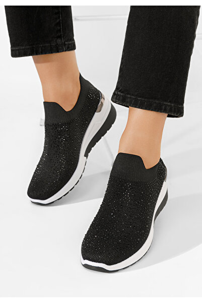 B T Shoes Černé dámské tenisky na klínku Alsina