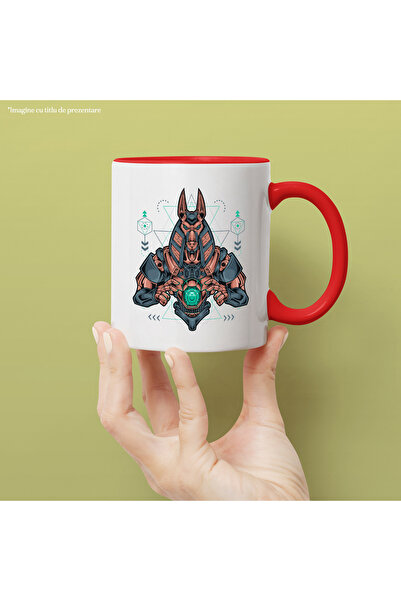 StoryGift Romania Anubis Mug, Mecha, Sci Fi, Geometric, Mythology, Multicolor 330 ml, Ceramic, With ,STG