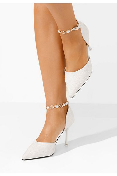 B T Shoes Ameria White Stiletto Heels