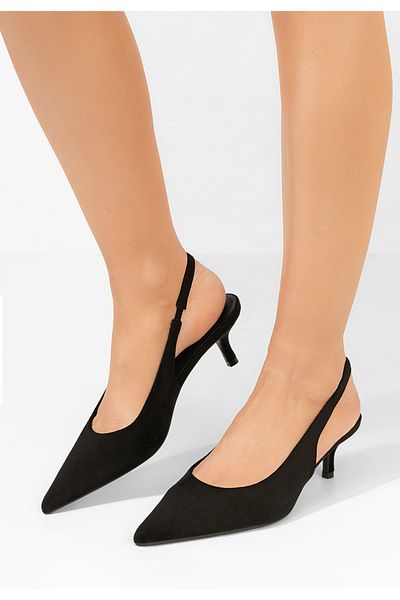 B T Shoes Pantofi Cu Toc Subtire Tressie Negri