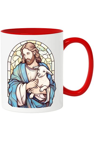 StoryGift Romania Cup with the Savior Jesus Christ | holding a lamb in his arms | illustration | happy, With, STG