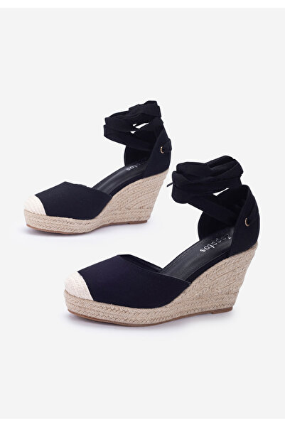 B T Shoes Černé sandály espadrilky Vilena