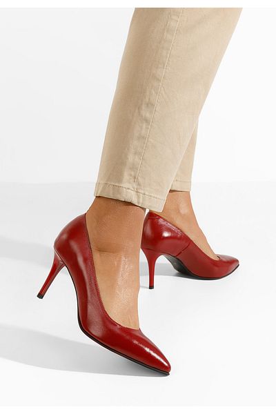 B T Shoes Zigrida red leather stiletto shoes