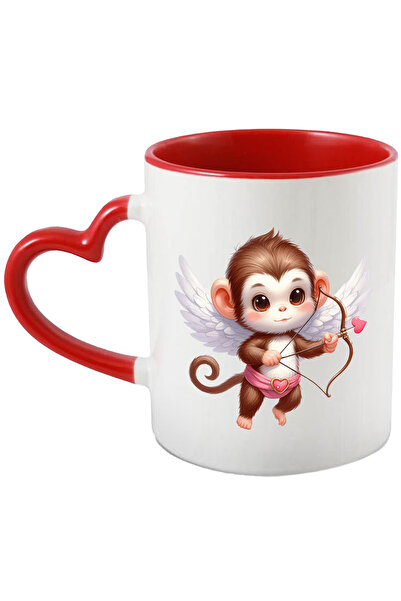 StoryGift Romania Cana cu o maimutica vesela care trage cu arcul | ilustratie | aripi | indragosti, Cu ,STG