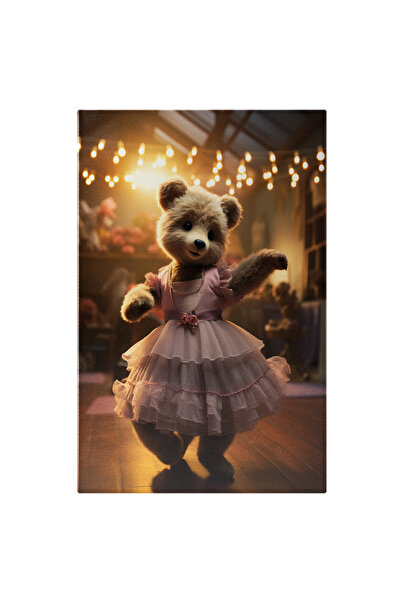 StoryGift Romania Tablou Canvas: Balerina Ursulet In Rochie Roz Cu Colier Si ...