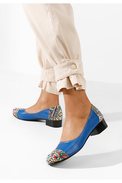 B T Shoes Pantofi Dama Piele Naturala Romina Albastri