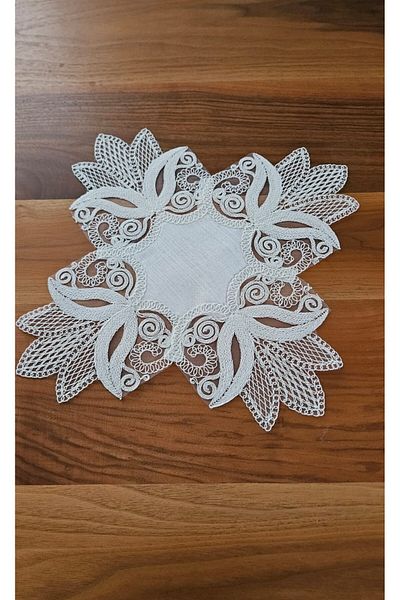ZESA HOME Luxury Zigon Coffee Table Cover with French Lace