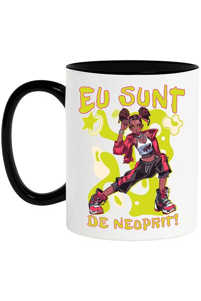StoryGift Romania Girl mug modern outfit text I am unstoppable motivational girls, 330ml, Ceram, Cu