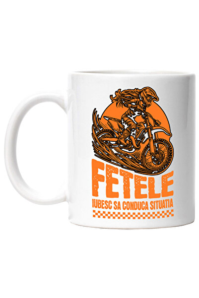 StoryGift Romania Cana Fata Pe Motor Iubitoare De Motocros Adrenalina, 330ml,...