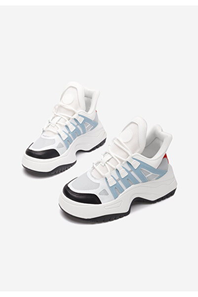 B T Shoes Bílé dámské tenisky na platformě Alessia B