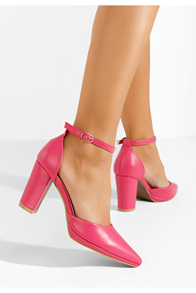 B T Shoes Pantofi Cu Toc Gros Asteria Fucsia