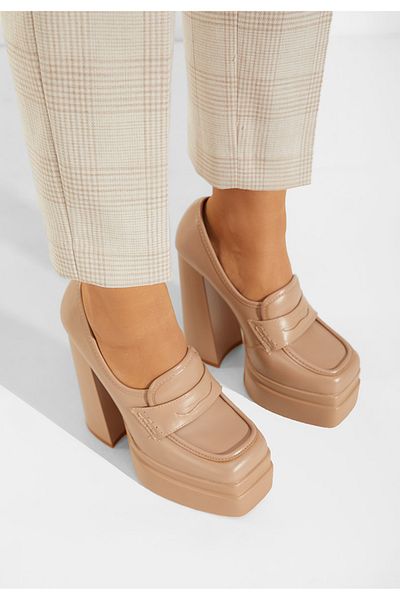 B T Shoes Mocasini Cu Toc Si Platforma Dieppa Bej