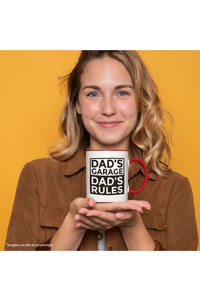 StoryGift Romania Mug with Funny Message in English Dad's Garage Dad's Rules, Dad's Garage Re, With,STG