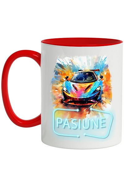 StoryGift Romania Mug With Passion Message, Neon Sign, Maisna Sport, Multicolor 330 ml, Ceramic with M, With