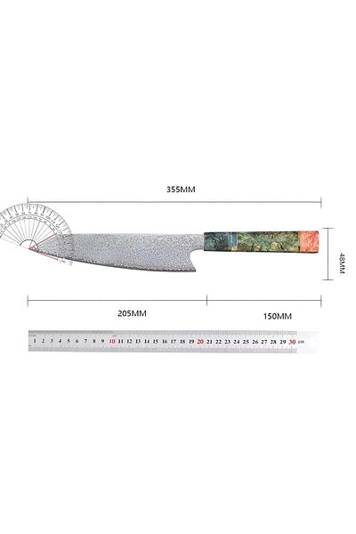 Köken Koken Professional Japanese Knife 67-layer Damascus Steel, High-carbon Blade, Handmade Epoxy Handle