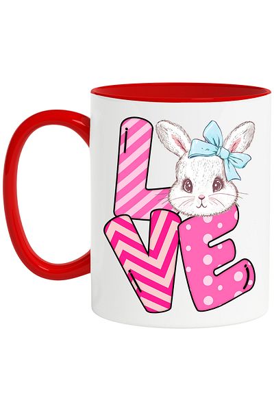 StoryGift Romania Cana Cu Mesajul "love", Paste Fericit, Ilustratie, Sarbatori Pascale, Iepuras, F, Cu ,stg