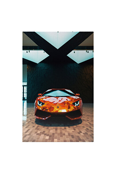 StoryGift Romania Tablou Canvas: Masina Lamborghini - Vopsita In Stil Low Pol...