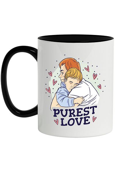 StoryGift Romania Mug With Message In English Purest Love, Parent, Child, Dad, Multicolor 330 ml, C, Cu
