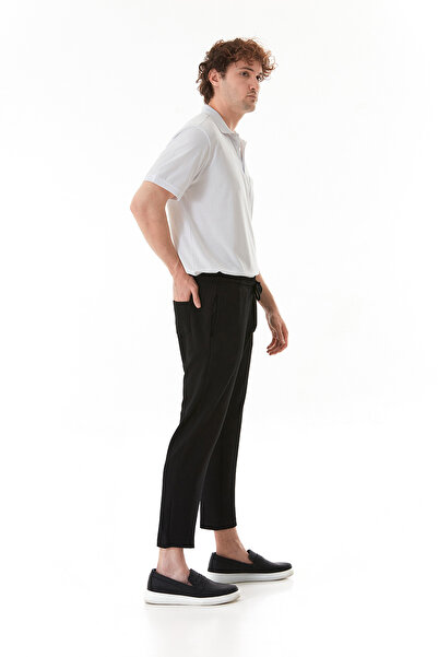 Fulla Moda Waffle Fabric Elastic Waist Trousers